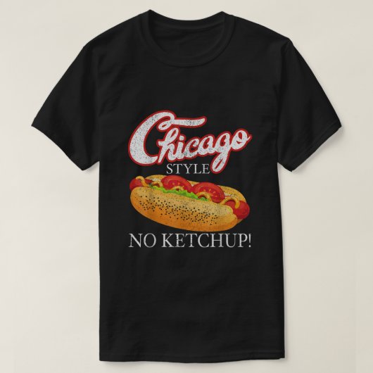 Chicago Hot Dog Summer Style 4 juli No Ketchu T-shirt (Design voorkant)