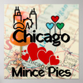 Chicago houdt van Mince Pies stadsgezicht Poster (Voorkant)