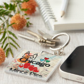 Chicago houdt van Mince Pies stadsgezicht Sleutelhanger (Voorkant Rechts)