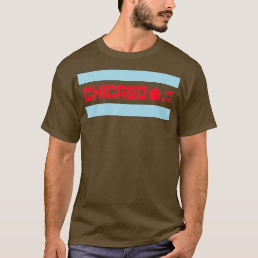 Chicago House Music - Chicago Flag DJ EDM T-shirt (Voorkant)