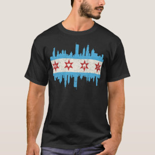 Chicago House Music DJ EDM Flag Skyline Pa T-shirt