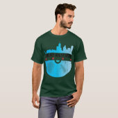 Chicago House Music - Skyline Vinyl Record DJ T-shirt (Voorkant volledig)