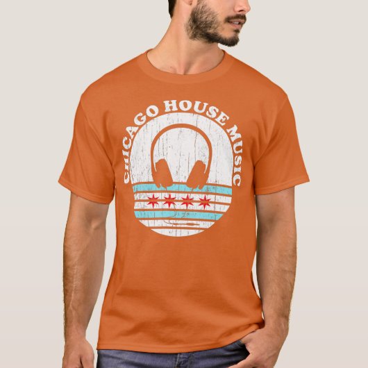 Chicago House Music -  Sunset DJ T-shirt (Voorkant)