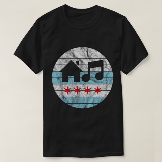 Chicago House Music Vintage DJ EDM  T-shirt (Design voorkant)