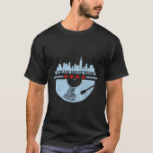 Chicago House Music Vinyl Dj Raver Flag Skyline T-shirt (Voorkant)