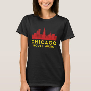 Chicago House Music Vinyl Dj Raver Vlag Skyline Ap T-shirt