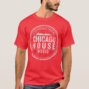 Chicago House-muziek EDM DJ Retro meisje vintage T-shirt