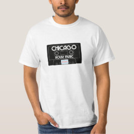 Chicago House Muziekcassette (zwart) T-shirt