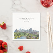 Chicago Huwelijk Custom Papier Cocktail Servet (Insitu)