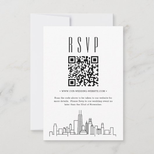 Chicago Huwelijk QR code RSVP (Voorkant)