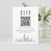Chicago Huwelijk QR code RSVP (Staand voorkant)