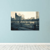 Chicago ICRR Building Train Yards 1971 Foto Canvas Afdruk (Insitu (Houten vloer))