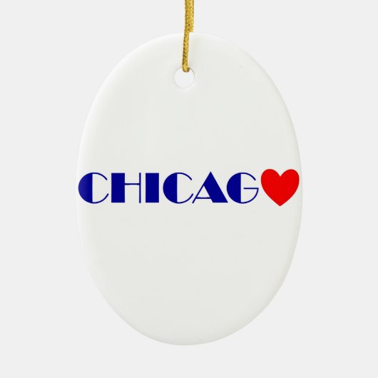 chicago ik hou van keramisch ornament (Voorkant)