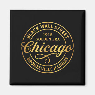 Chicago Il Bronzeville Zwarte Wall Street Gouden E Magneet