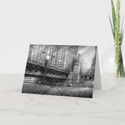 Chicago, IL - Brug DuSable bouwde 1920 in - BW Kaart (Voorkant)