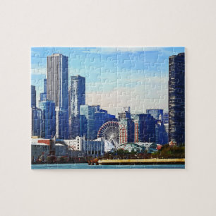 Chicago IL - Chicago Skyline and Navy Pier Legpuzzel