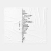 Chicago IL Cityscape Illustration Fleece Deken (Voorkant (Horizontaal))
