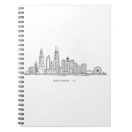 Chicago IL Cityscape Illustration Notitieboek