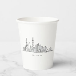 Chicago IL Cityscape Illustration Papieren Bekers