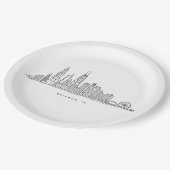 Chicago IL Cityscape Illustration Papieren Bordje (Gekanteld)