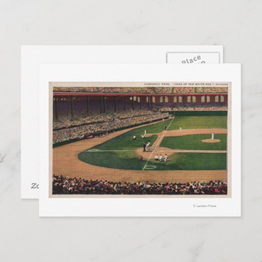 Chicago, IL - Comiskey Park, Home Bord, Basebal Briefkaart (Voorkant / Achterkant)
