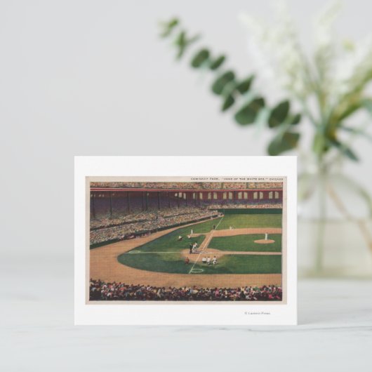 Chicago, IL - Comiskey Park, Home Bord, Basebal Briefkaart (Staand voorkant)