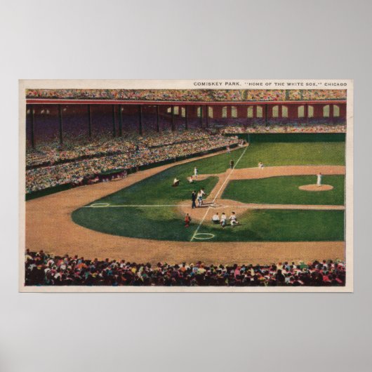 Chicago, IL - Comiskey Park, Home Bord, Basebal Poster (Voorkant)