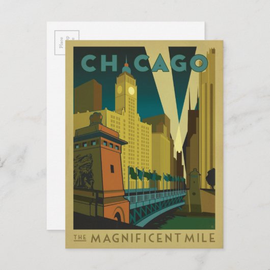 Chicago, IL - De schitterende Mile Briefkaart (Voorkant / Achterkant)
