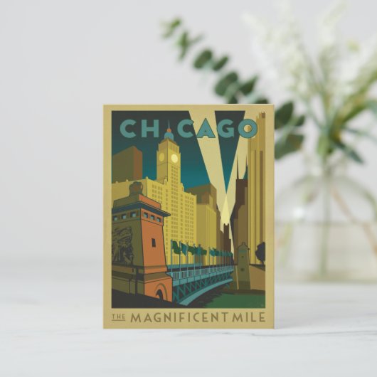 Chicago, IL - De schitterende Mile Briefkaart (Staand voorkant)