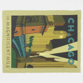 Chicago, IL - De schitterende Mile Fleece Deken (Voorkant (Horizontaal))