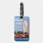 Chicago IL - Ferris Wheel bij Navy Pier Bagagelabel (Achterkant verticaal)