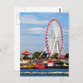 Chicago IL - Ferris Wheel bij Navy Pier Briefkaart (Voorkant / Achterkant)