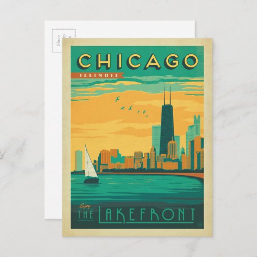 Chicago, IL - Geniet van de Lakefront Briefkaart (Voorkant / Achterkant)