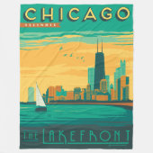 Chicago, IL - Geniet van de Lakefront Fleece Deken (Voorkant)