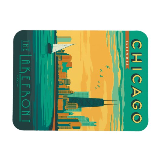 Chicago, IL - Geniet van de Lakefront Magneet (Horizontaal)