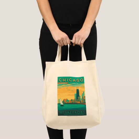 Chicago, IL - Geniet van de Lakefront Tote Bag (Voorkant (product))