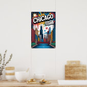 Chicago IL Graffiti Stedelijk Reisposter Poster (Keuken)