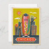 Chicago, IL - Hot Dog Briefkaart (Voorkant / Achterkant)