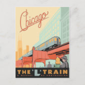Chicago, IL-L-trein Briefkaart (Voorkant)