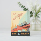 Chicago, IL-L-trein Briefkaart (Staand voorkant)
