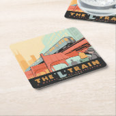 Chicago, IL-L-trein Kartonnen Onderzetters (Schuin)