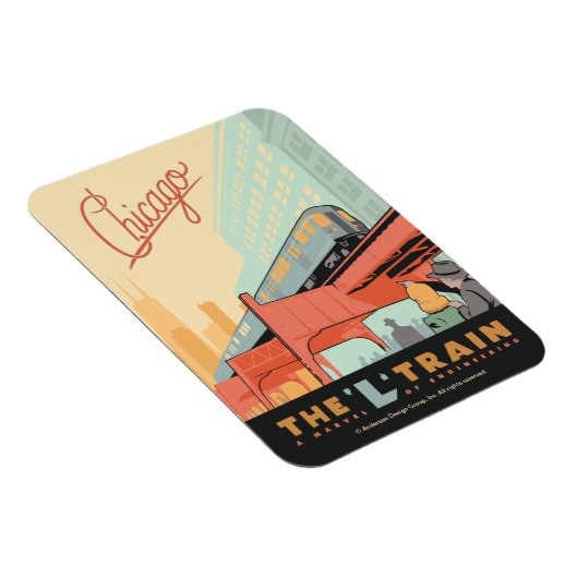 Chicago, IL-L-trein Magneet (Rechterzijde)