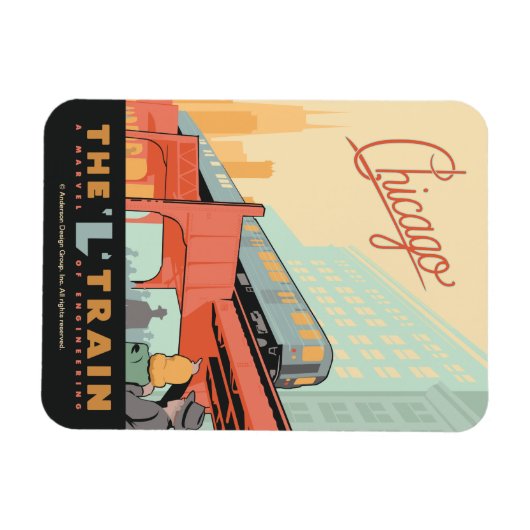 Chicago, IL-L-trein Magneet (Horizontaal)