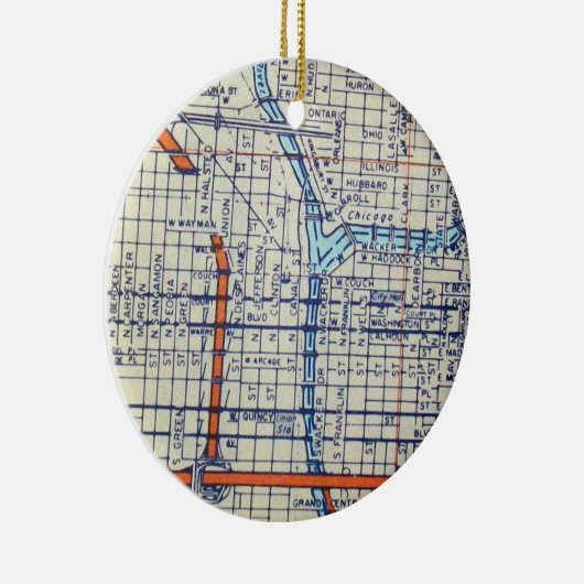 Chicago, IL  Map Keramisch Ornament (Rechts)