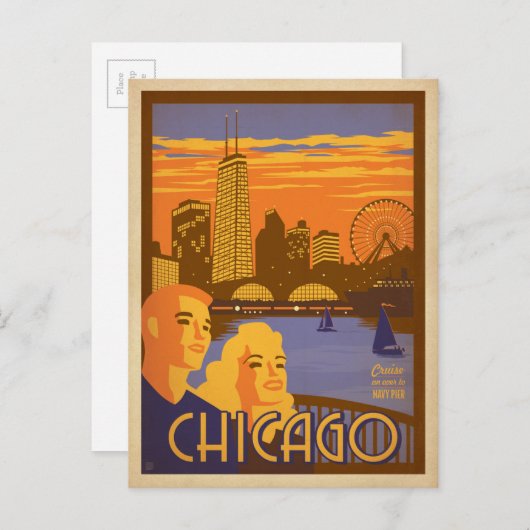 Chicago, IL - Navy Pier Briefkaart (Voorkant / Achterkant)