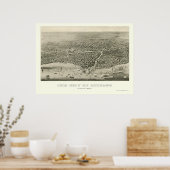 Chicago, IL Panorama Map - 1860 Poster (Keuken)