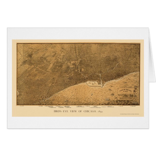 Chicago, IL Panorama Map - 1892a (Voorkant Horizontaal)