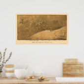 Chicago, IL Panorama Map - 1892a Poster (Keuken)