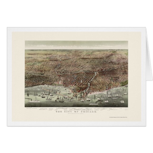 Chicago, IL Panorama Map - 1892b (Voorkant Horizontaal)