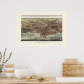 Chicago, IL Panorama Map - 1892b Poster (Keuken)